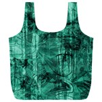 Biscay Green Black Textured Full Print Recycle Bag (XXL)