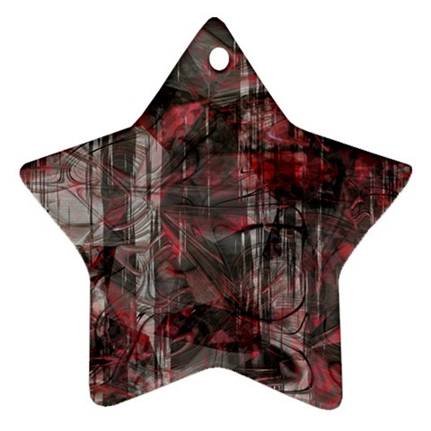Red Black Abstract Texture Ornament (Star) from ArtsNow.com Front