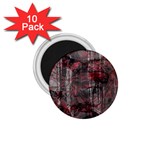 Red Black Abstract Texture 1.75  Magnets (10 pack) 