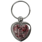 Red Black Abstract Texture Key Chain (Heart)