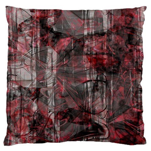 Red Black Abstract Texture Large Cushion Case (Two Sides) from ArtsNow.com Front