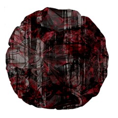 Red Black Abstract Texture Large 18  Premium Round Cushions from ArtsNow.com Back