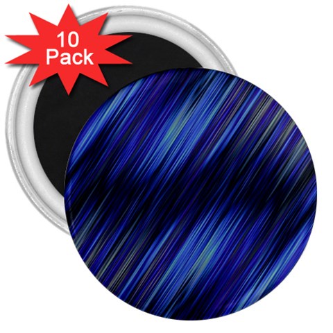 Indigo and Black Stripes 3  Magnets (10 pack)  from ArtsNow.com Front