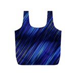 Indigo and Black Stripes Full Print Recycle Bag (S)
