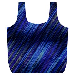 Indigo and Black Stripes Full Print Recycle Bag (XXXL) from ArtsNow.com Front