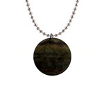 Army Green Grunge Texture 1  Button Necklace