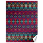 Boho Red Teal Pattern Canvas 36  x 48 