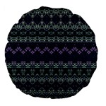 Boho Navy Teal Violet Stripes Large 18  Premium Flano Round Cushions