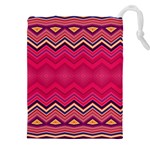 Boho Aztec Stripes Rose Pink Drawstring Pouch (5XL)