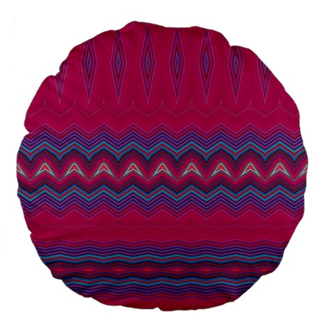Magenta Blue Stripes Large 18  Premium Flano Round Cushions from ArtsNow.com Front
