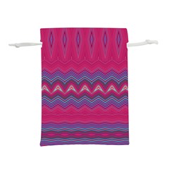 Magenta Blue Stripes Lightweight Drawstring Pouch (S) from ArtsNow.com Back