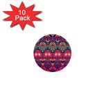 Boho Colorful Pattern 1  Mini Buttons (10 pack) 