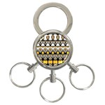 Boho Black White Yellow 3-Ring Key Chain