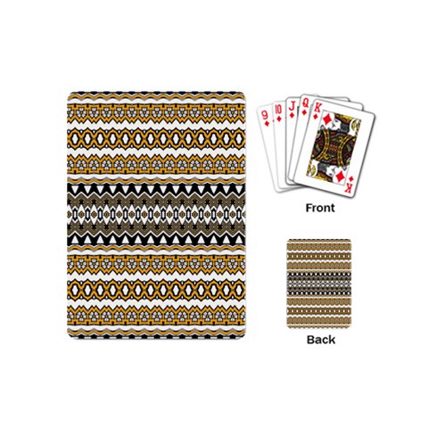 Boho Black Yellow Floral Print Playing Cards Single Design (Mini) from ArtsNow.com Back
