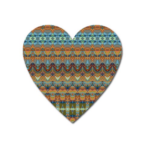 Boho Earth Colors Pattern Heart Magnet from ArtsNow.com Front