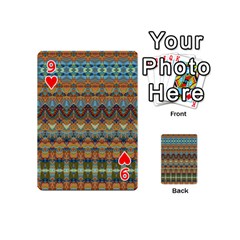 Boho Earth Colors Pattern Playing Cards 54 Designs (Mini) from ArtsNow.com Front - Heart9