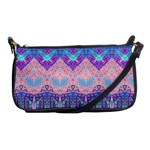 Boho Patchwork Violet Pink Green Shoulder Clutch Bag