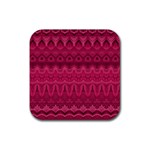 Boho Rose Pink Rubber Coaster (Square) 