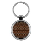 Boho Brown Gold Key Chain (Round)