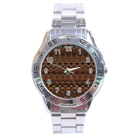Boho Brown Gold Stainless Steel Analogue Watch from ArtsNow.com Front