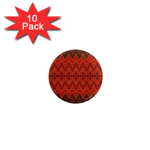 Boho Rust Orange Brown Pattern 1  Mini Magnet (10 pack)  from ArtsNow.com Front