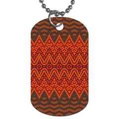 Boho Rust Orange Brown Pattern Dog Tag (Two Sides) from ArtsNow.com Front