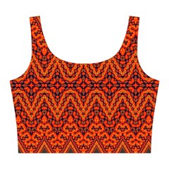 Boho Rust Orange Brown Pattern Midi Sleeveless Dress from ArtsNow.com Top Front