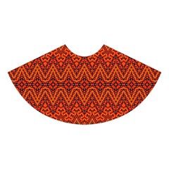 Boho Rust Orange Brown Pattern Midi Sleeveless Dress from ArtsNow.com Skirt Front