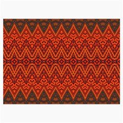Boho Rust Orange Brown Pattern Roll Up Canvas Pencil Holder (L) from ArtsNow.com Front