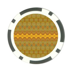 Boho Old Gold Pattern Poker Chip Card Guard from ArtsNow.com Back