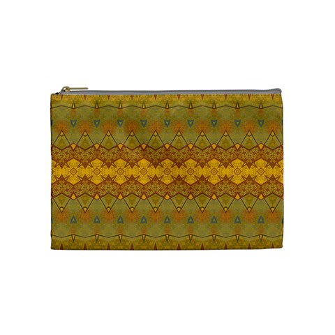 Boho Old Gold Pattern Cosmetic Bag (Medium) from ArtsNow.com Front