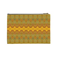 Boho Old Gold Pattern Cosmetic Bag (Large) from ArtsNow.com Back