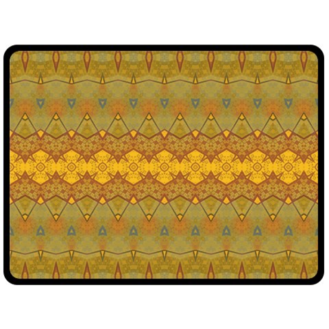 Boho Old Gold Pattern Fleece Blanket (Large)  from ArtsNow.com 80 x60  Blanket Front