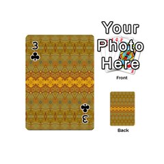 Boho Old Gold Pattern Playing Cards 54 Designs (Mini) from ArtsNow.com Front - Club3