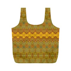 Boho Old Gold Pattern Full Print Recycle Bag (M) from ArtsNow.com Front