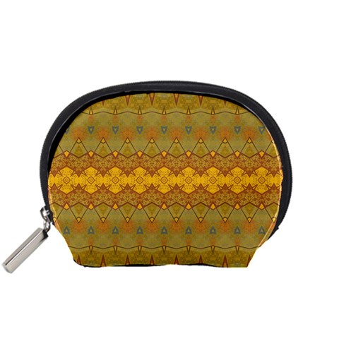 Boho Old Gold Pattern Accessory Pouch (Small) from ArtsNow.com Front