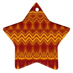 Boho Red Gold Pattern Ornament (Star)