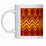 Boho Red Gold Pattern White Mugs