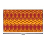 Boho Red Gold Pattern Business Card Holder