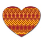 Boho Red Gold Pattern Heart Mousepads