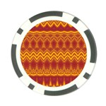 Boho Red Gold Pattern Poker Chip Card Guard (10 pack)