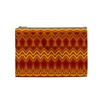 Boho Red Gold Pattern Cosmetic Bag (Medium)