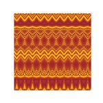 Boho Red Gold Pattern Small Satin Scarf (Square)