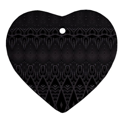 Boho Black Diamonds Ornament (Heart) from ArtsNow.com Front