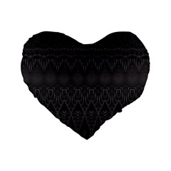 Boho Black Diamonds Standard 16  Premium Heart Shape Cushions from ArtsNow.com Front