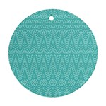 Boho Teal Pattern Ornament (Round)