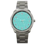 Boho Teal Pattern Sport Metal Watch