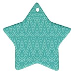 Boho Teal Pattern Star Ornament (Two Sides)