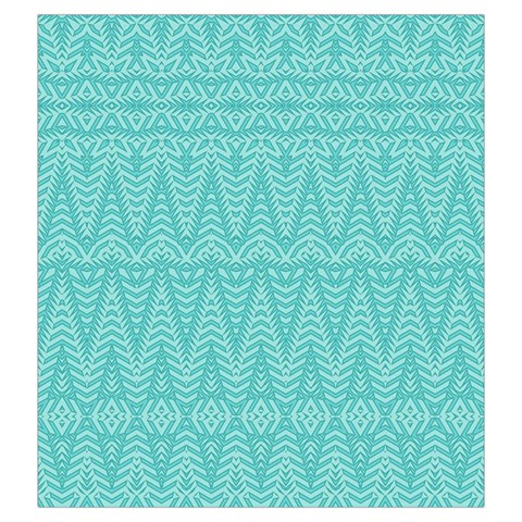 Boho Teal Pattern Drawstring Pouch (Large) from ArtsNow.com Front
