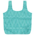 Boho Teal Pattern Full Print Recycle Bag (XXXL)
